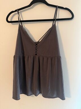 American Eagle Soft & Sexy Sueded Babydoll Tank – Charcoal Grey – Size L